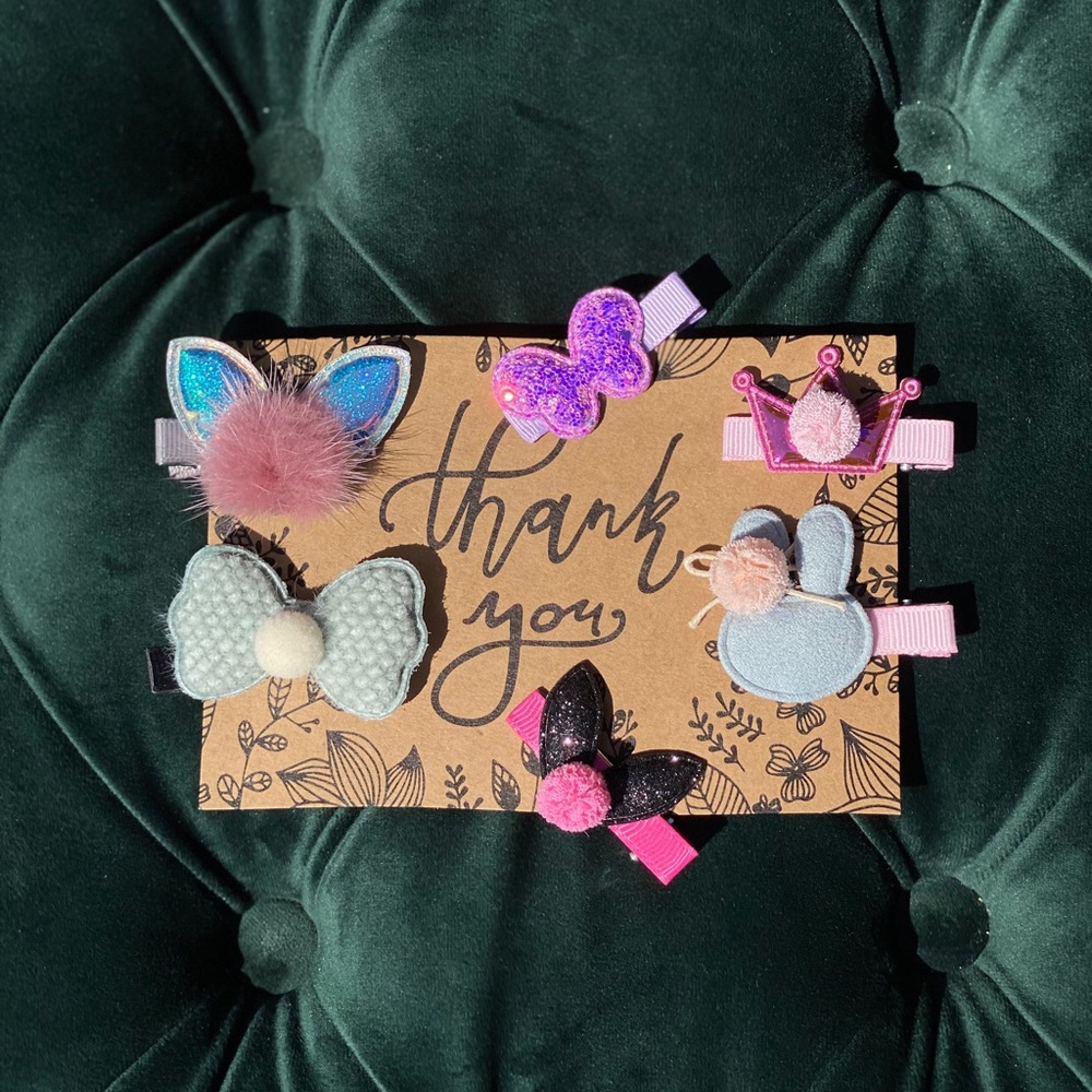 Girls Accessories Hair Clips 6 Piece Bundle